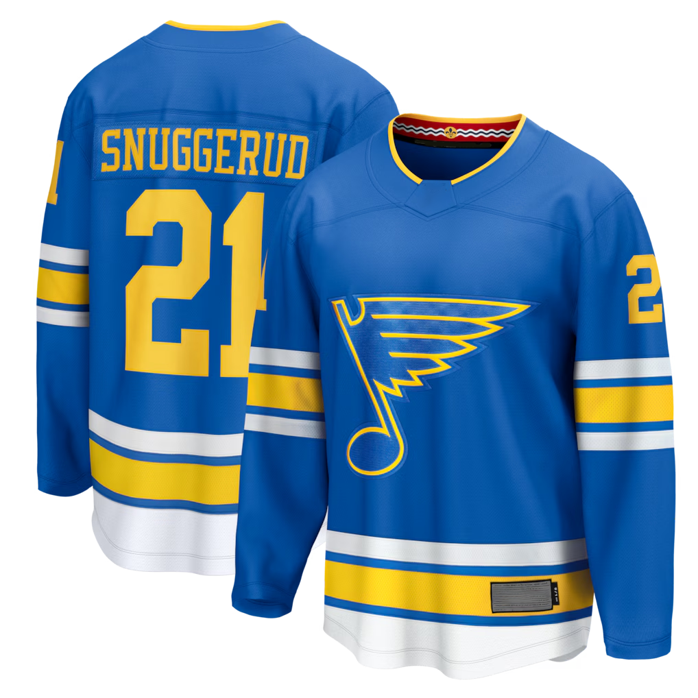 Jamed St.L.Blues #21 Blues Jimmy Snuggerud Blue Home Breakaway Jerseys