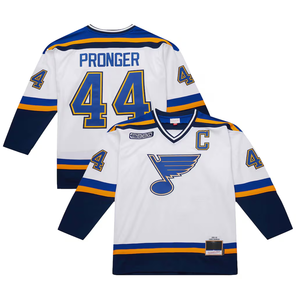 Jamed St.L.Blues #44 Chris Pronger White 1999-00 Power Play Jerseys