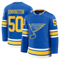 Jamed St.L.Blues #50 Jordan Binnington Blue Home Premium Player Jerseys
