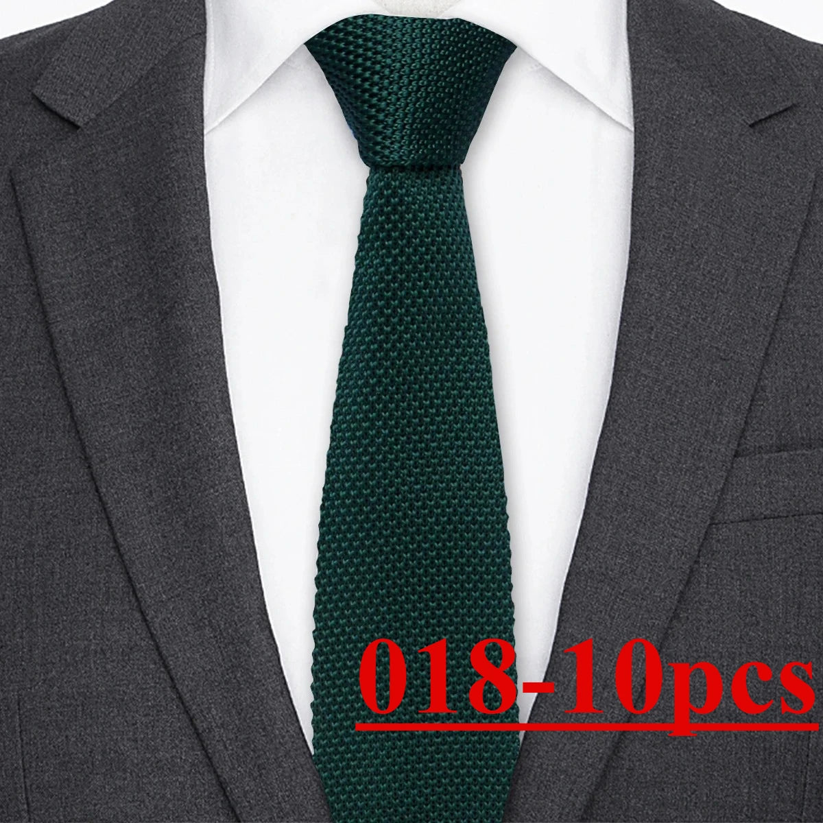 10pcs Knitted Ties Slim 5.5cm Solid Color Knit Neckties For Men Plain Black White Brown Burgundy Man's Accessory Fashion Gravata