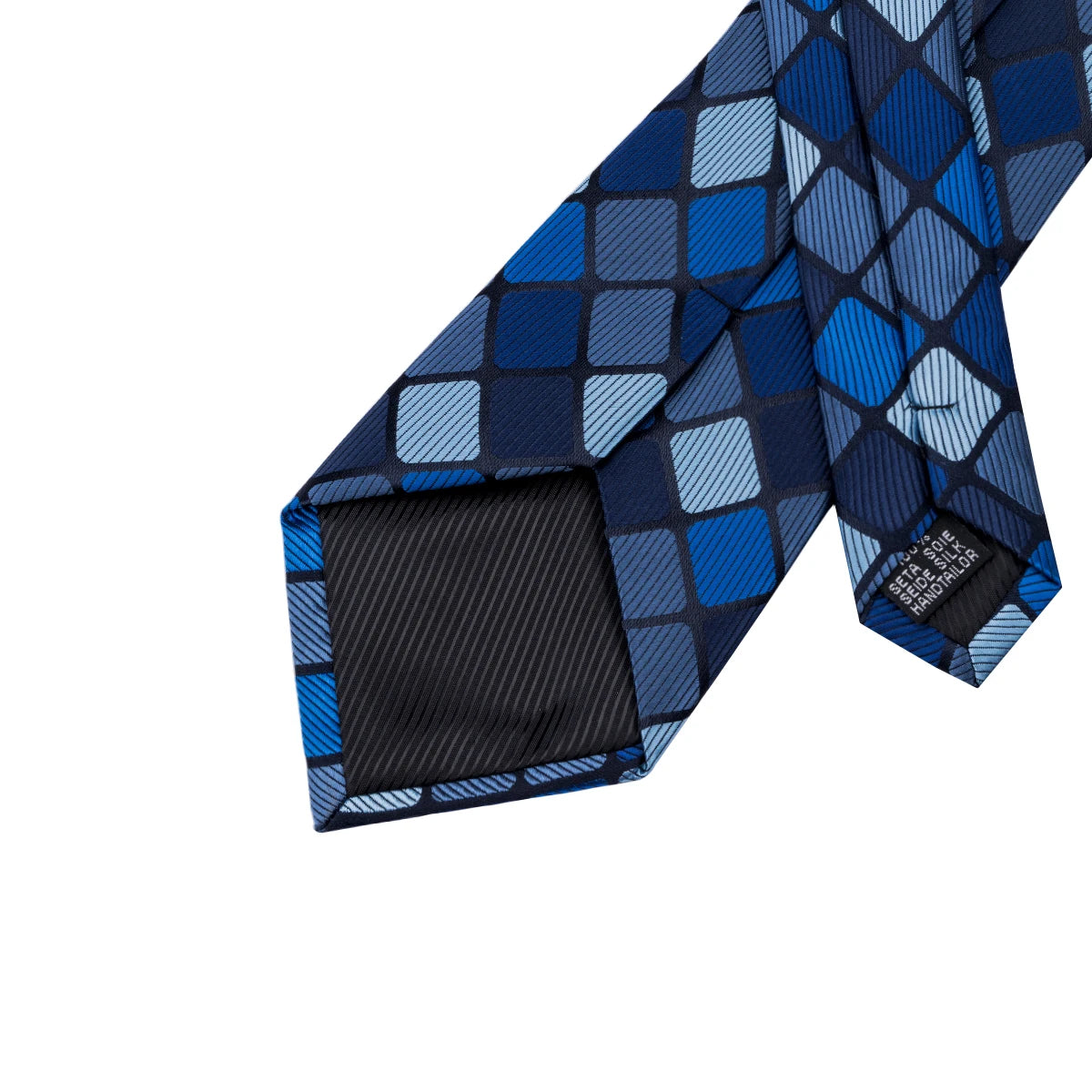 Checkered Tie Set 8.5cm Formal Plaid Necktie Handkerchief Cufflinks Suit Accessory for Groom Party Business High-Grade Woven