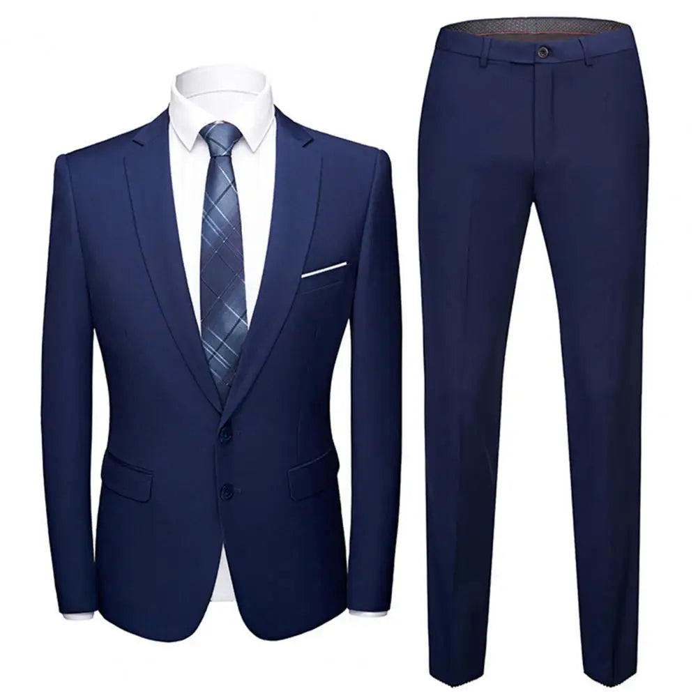 2026 Fashion High-end Brand Casual Business Men's Blazer Casual Blazer Formal Suit Set Groom Wedding Gown Blazers Pants Set