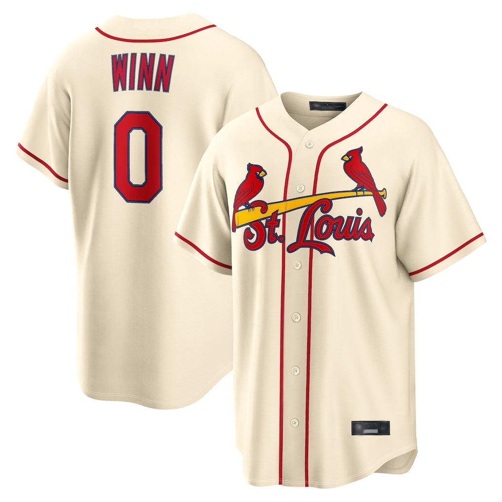 Jamed St. Louis Cardinals #0 Masyn Winn Player Cream Home Game Stitched Jerseys