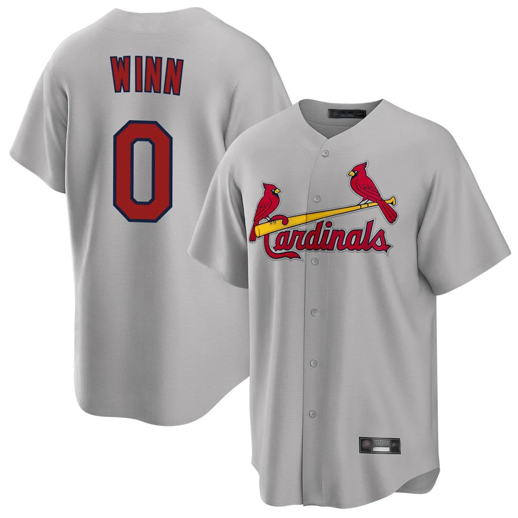 Jamed St. Louis Cardinals #0 Masyn Winn Player Gray Home Game Stitched Jerseys