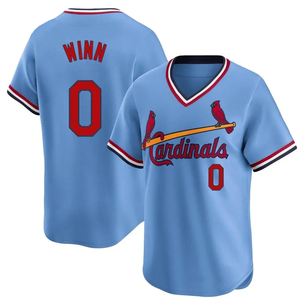Jamed St. Louis Cardinals #0 Masyn Winn Player Light Blue City Connect Home T-shirt Stitched Jerseys