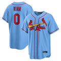 Jamed St. Louis Cardinals #0 Masyn Winn Player Light Blue  Home Game Stitched Jerseys