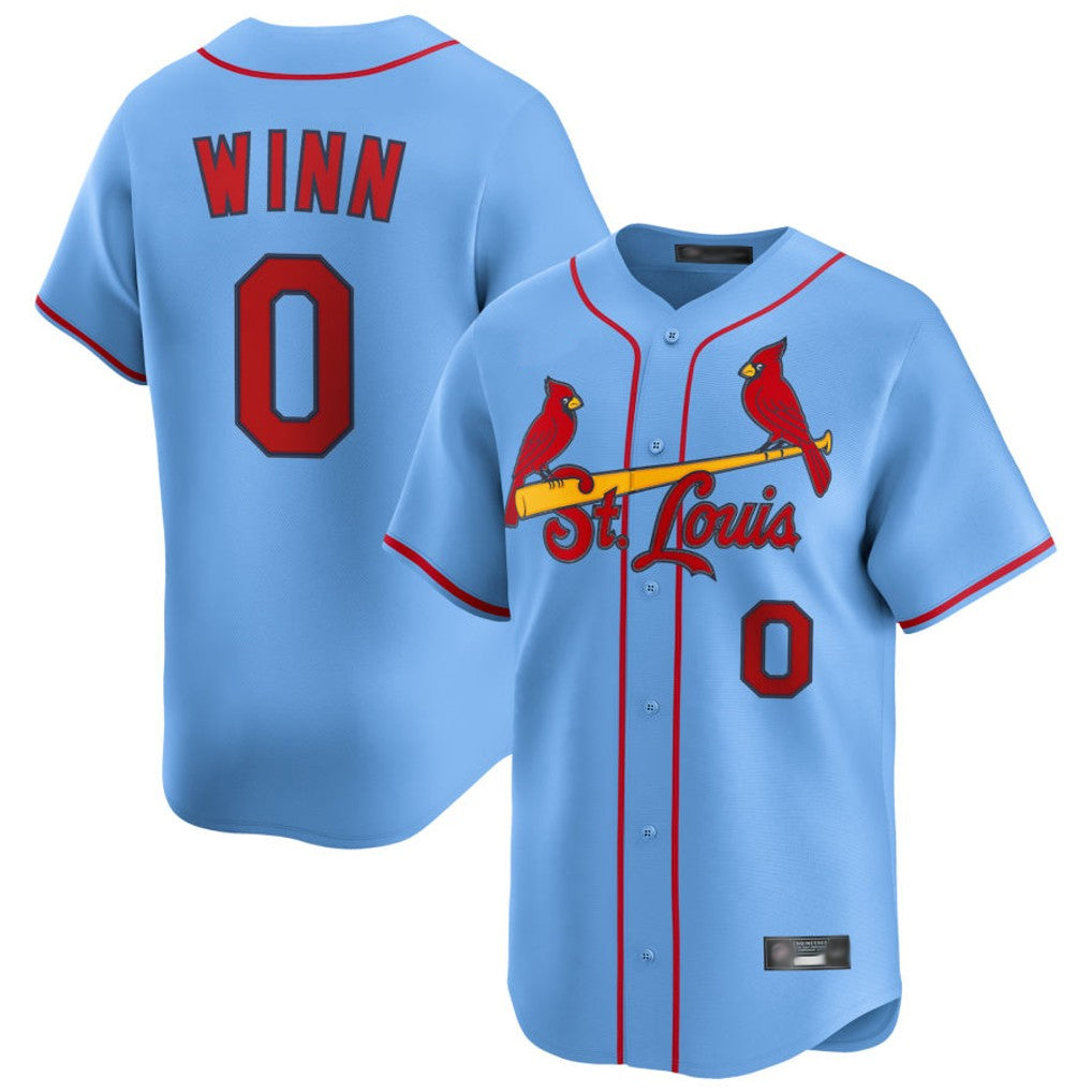 Jamed St. Louis Cardinals #0 Masyn Winn Player Light Blue Home Limited Stitched Jerseys