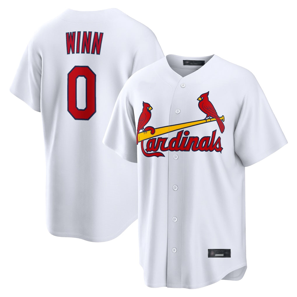 Jamed St. Louis Cardinals #0 Masyn Winn Player White Home Game Stitched Jerseys