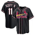 Jamed St. Louis Cardinals #11 Victor Scott II Player Black Carbon Fashio Game Stitched Jerseys