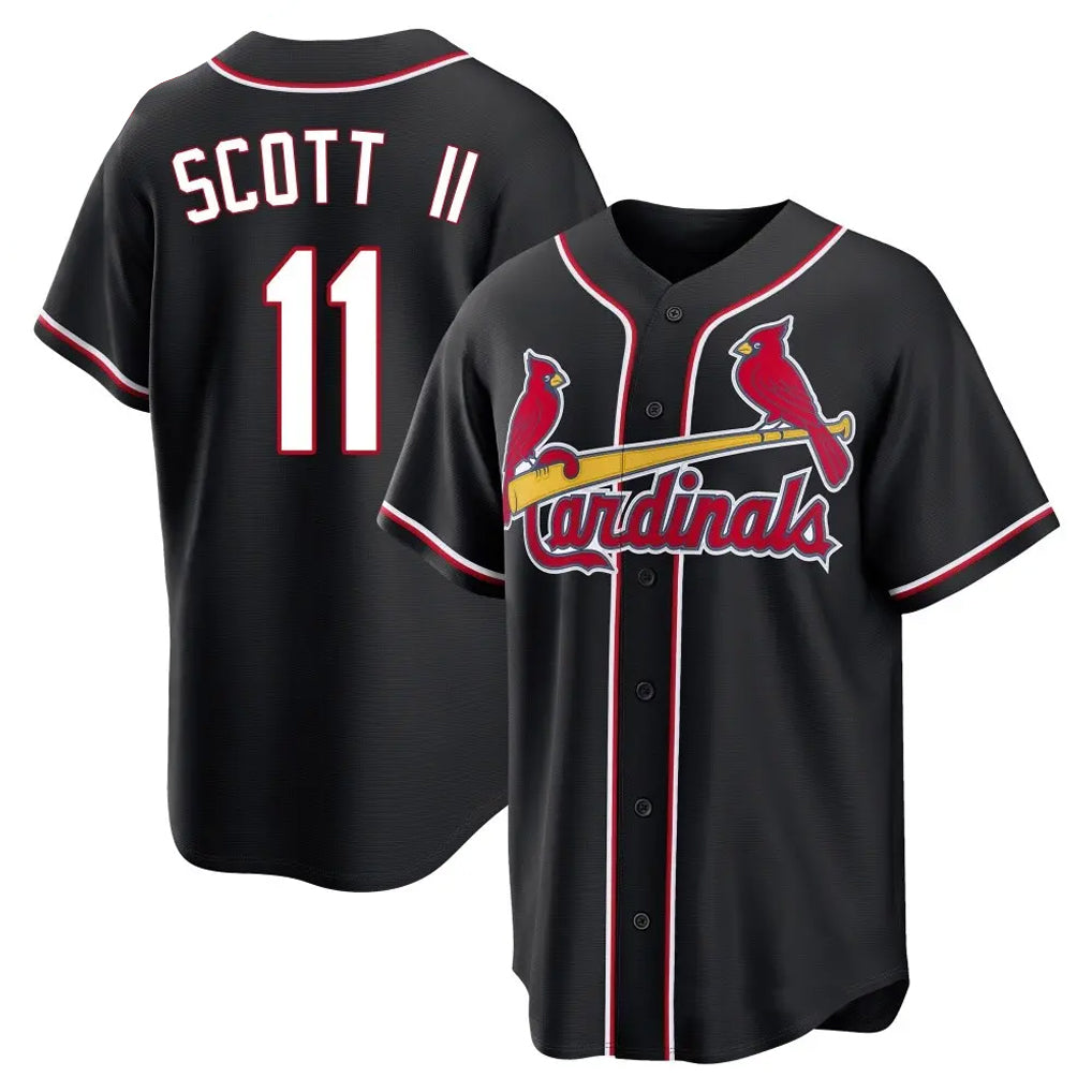 Jamed St. Louis Cardinals #11 Victor Scott II Player Black Carbon Fashio Game Stitched Jerseys