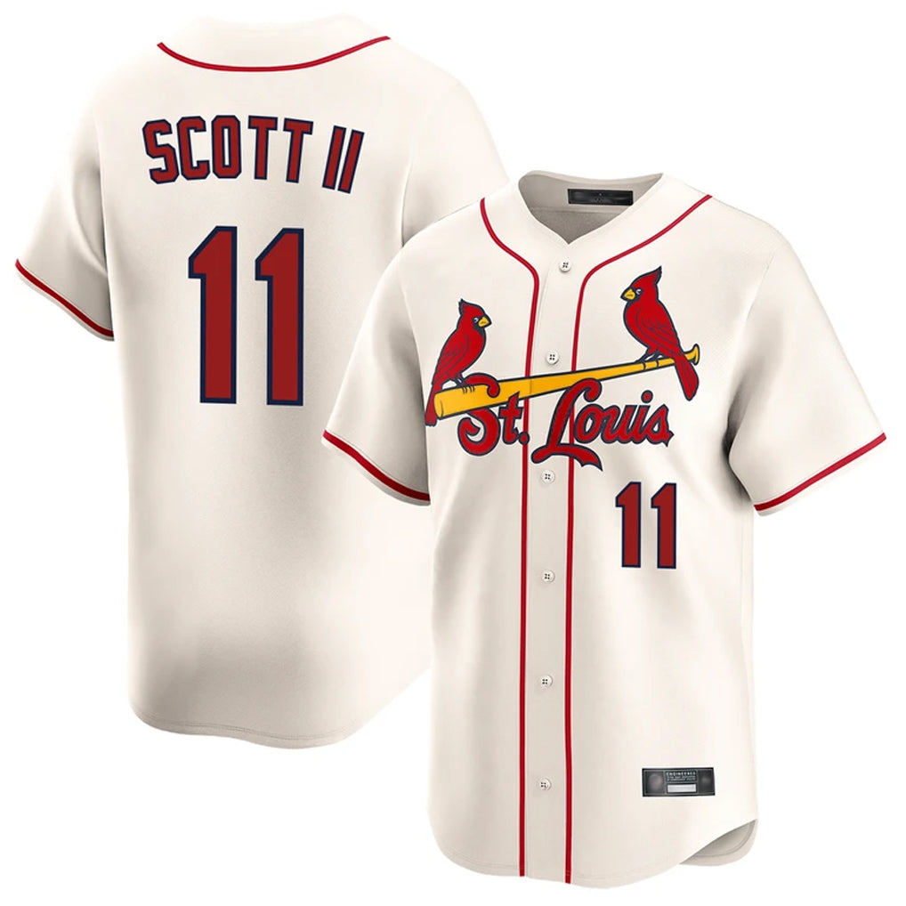 Jamed St. Louis Cardinals #11 Victor Scott II Player Cream Home Limited Stitched Jerseys