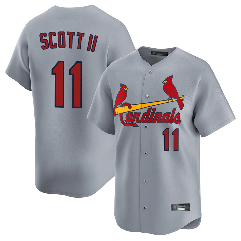 Jamed St. Louis Cardinals #11 Victor Scott II Player Gray Home Limited Stitched Jerseys