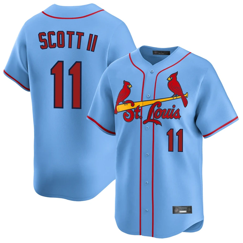 Jamed St. Louis Cardinals #11 Victor Scott II Player Light Blue Home Limited Stitched Jerseys