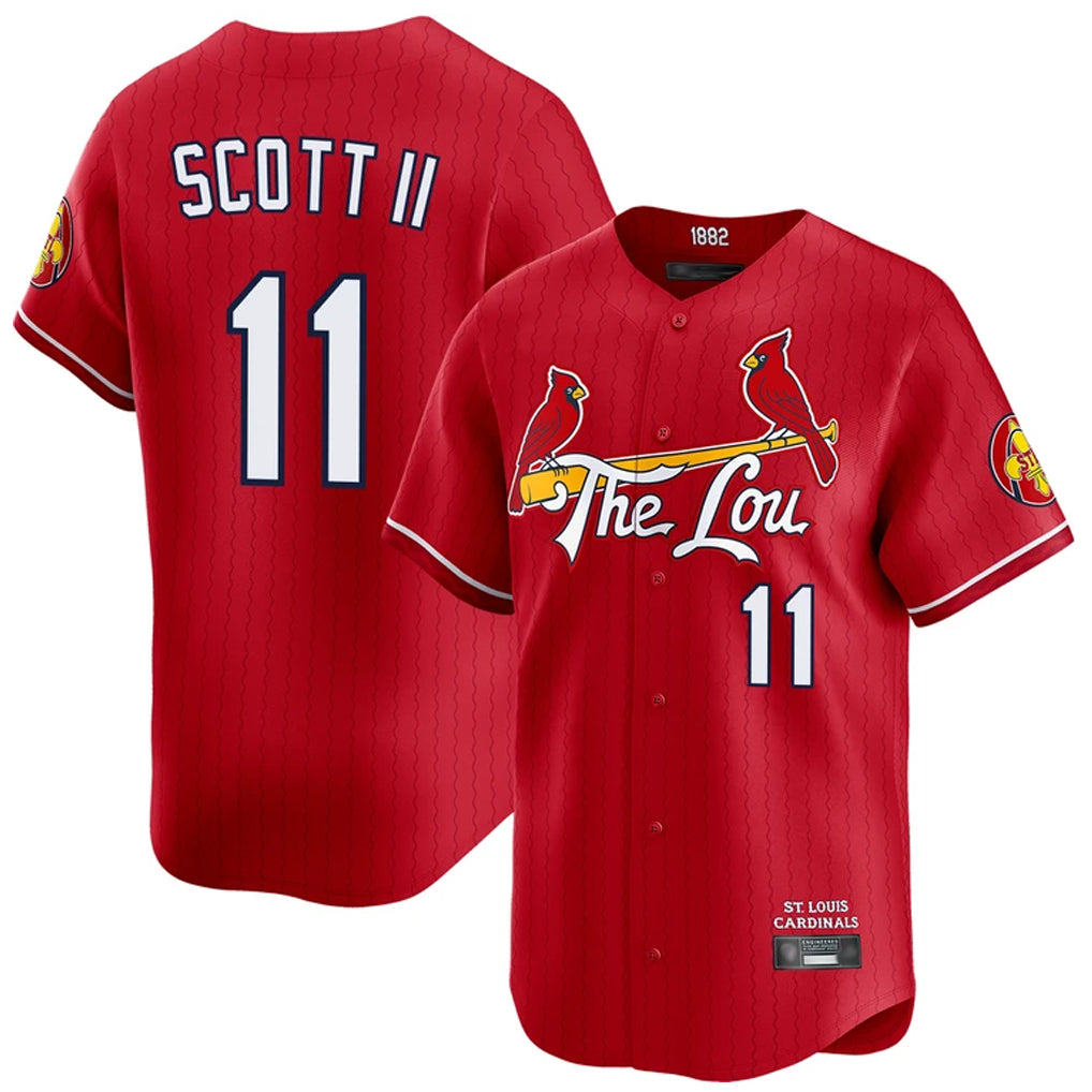 Jamed St. Louis Cardinals #11 Victor Scott II Player Red City Connect Limited Stitched Jerseys