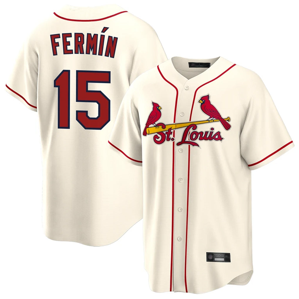 Jamed St. Louis Cardinals #15 Jose Fermin Player Cream Home Game Stitched Jerseys
