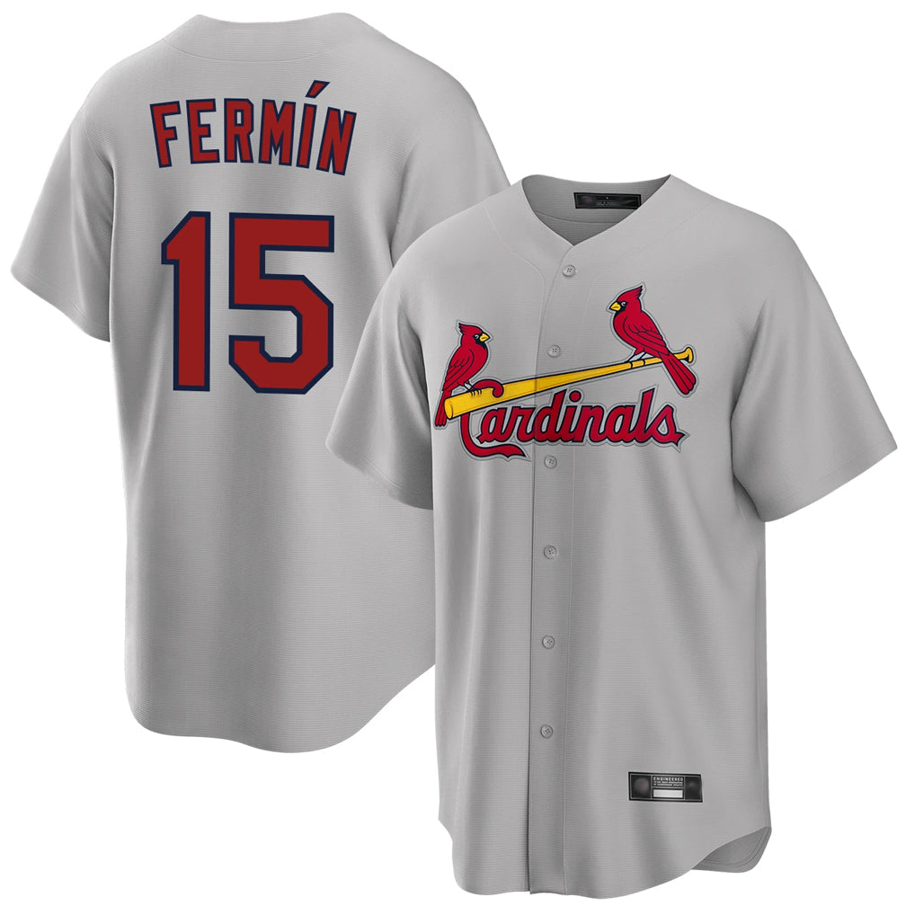 Jamed St. Louis Cardinals #15 Jose Fermin Player Gray Home Game Stitched Jerseys