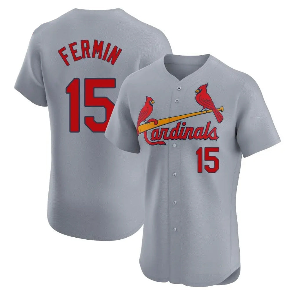 Jamed St. Louis Cardinals #15 Jose Fermin Player Gray Home Limited Elite Stitched Jerseys