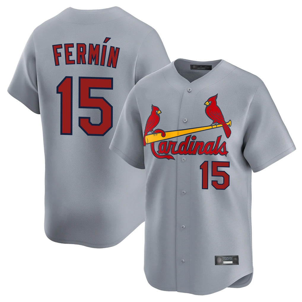 Jamed St. Louis Cardinals #15 Jose Fermin Player Gray Home Limited Stitched Jerseys