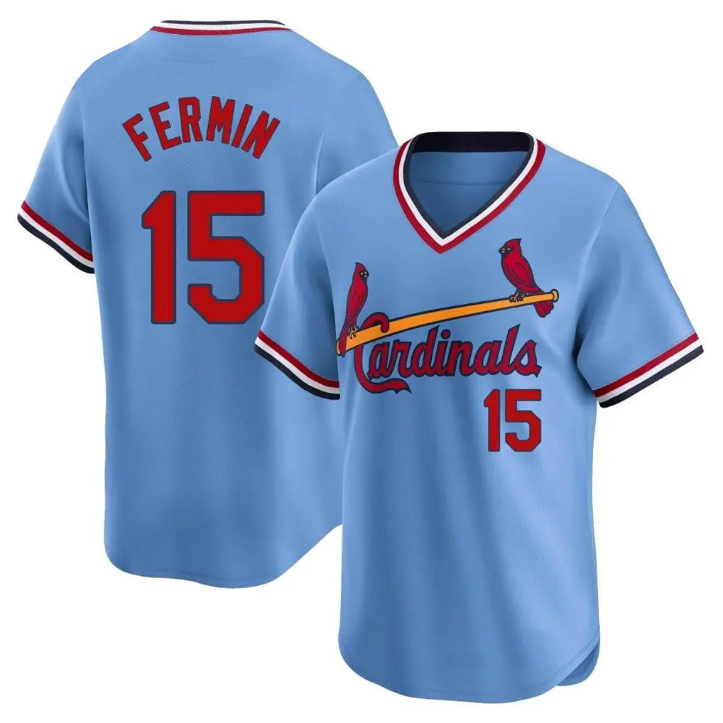 Jamed St. Louis Cardinals #15 Jose Fermin Player Light Blue City Connect Home T-shirt Stitched Jerseys