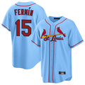 Jamed St. Louis Cardinals #15 Jose Fermin Player Light Blue Home Game Stitched Jerseys