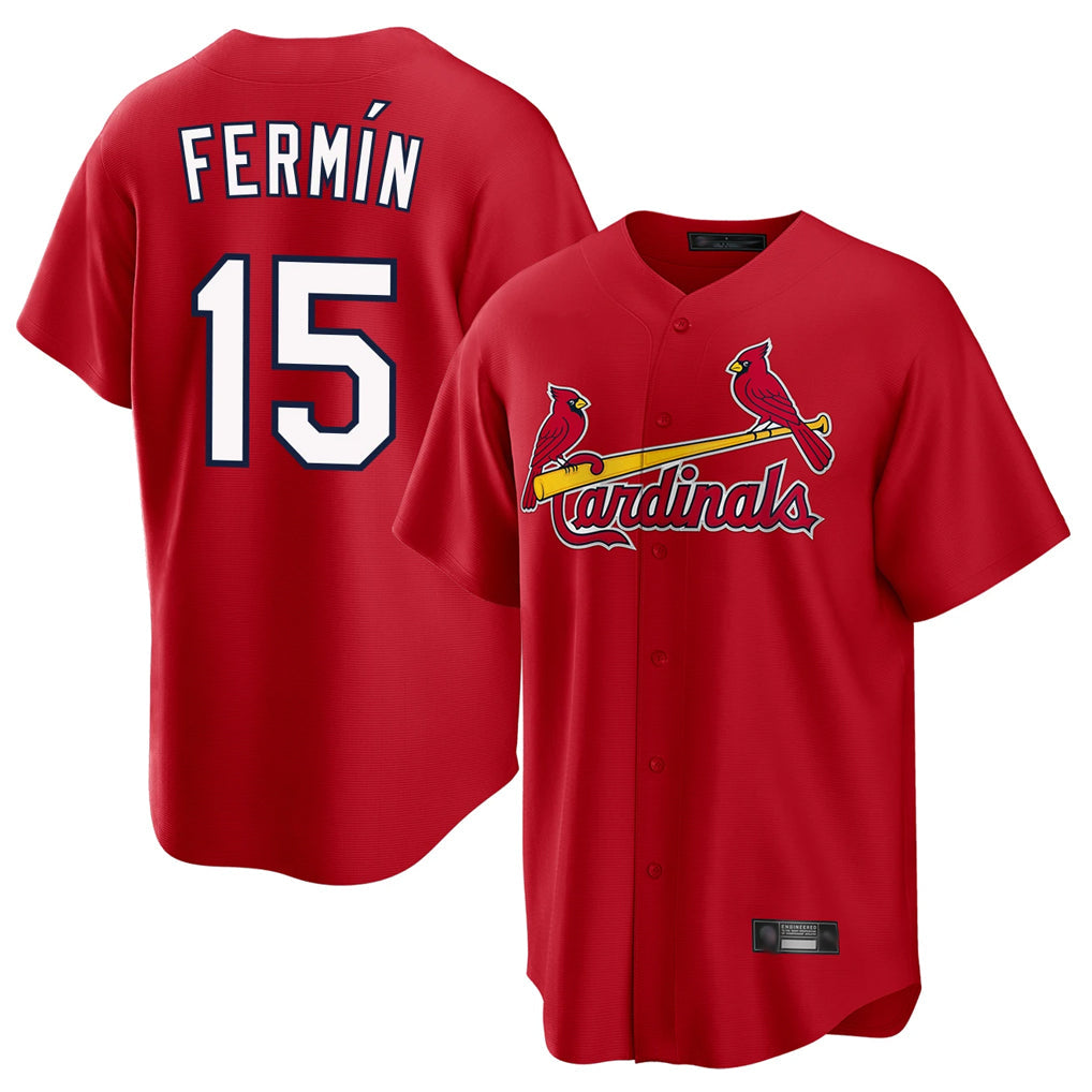 Jamed St. Louis Cardinals #15 Jose Fermin Player Red Home Game Stitched Jerseys