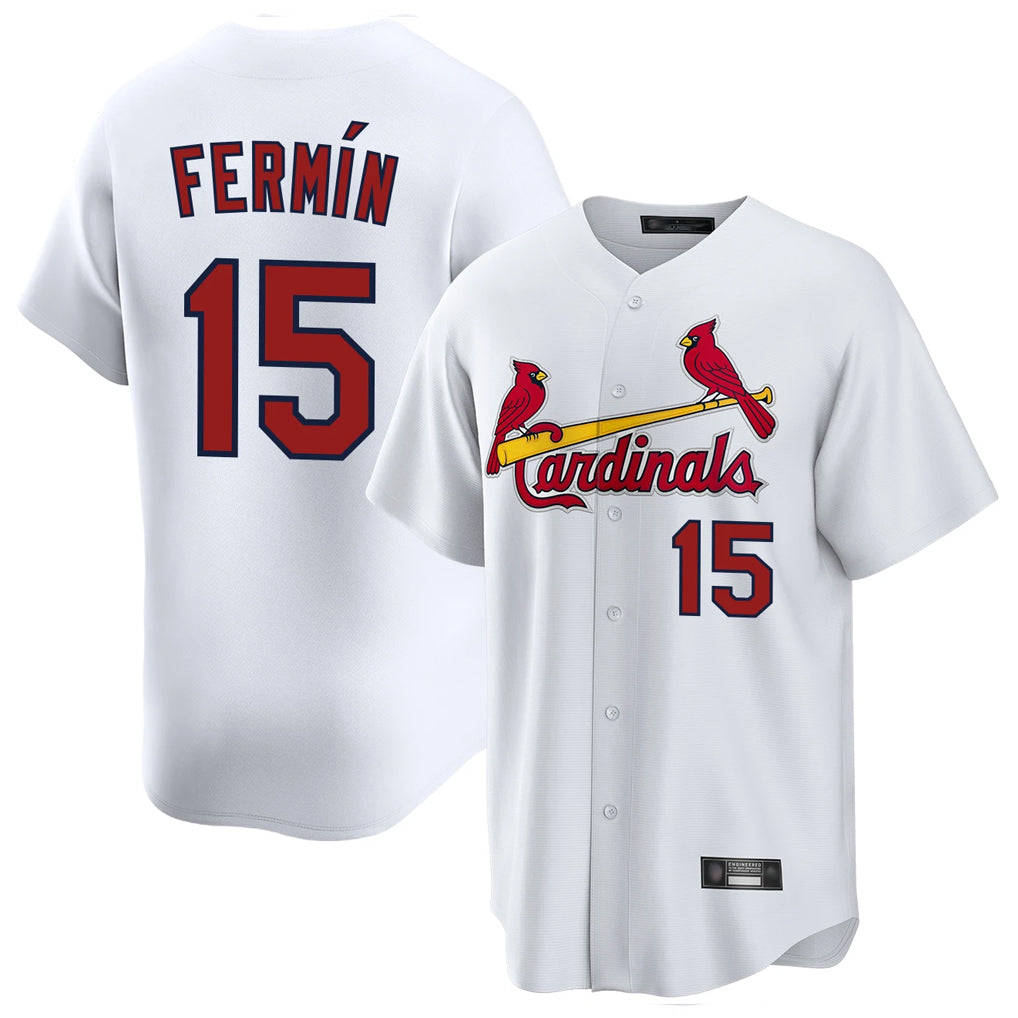 Jamed St. Louis Cardinals #15 Jose Fermin Player White Home Game Stitched Jerseys