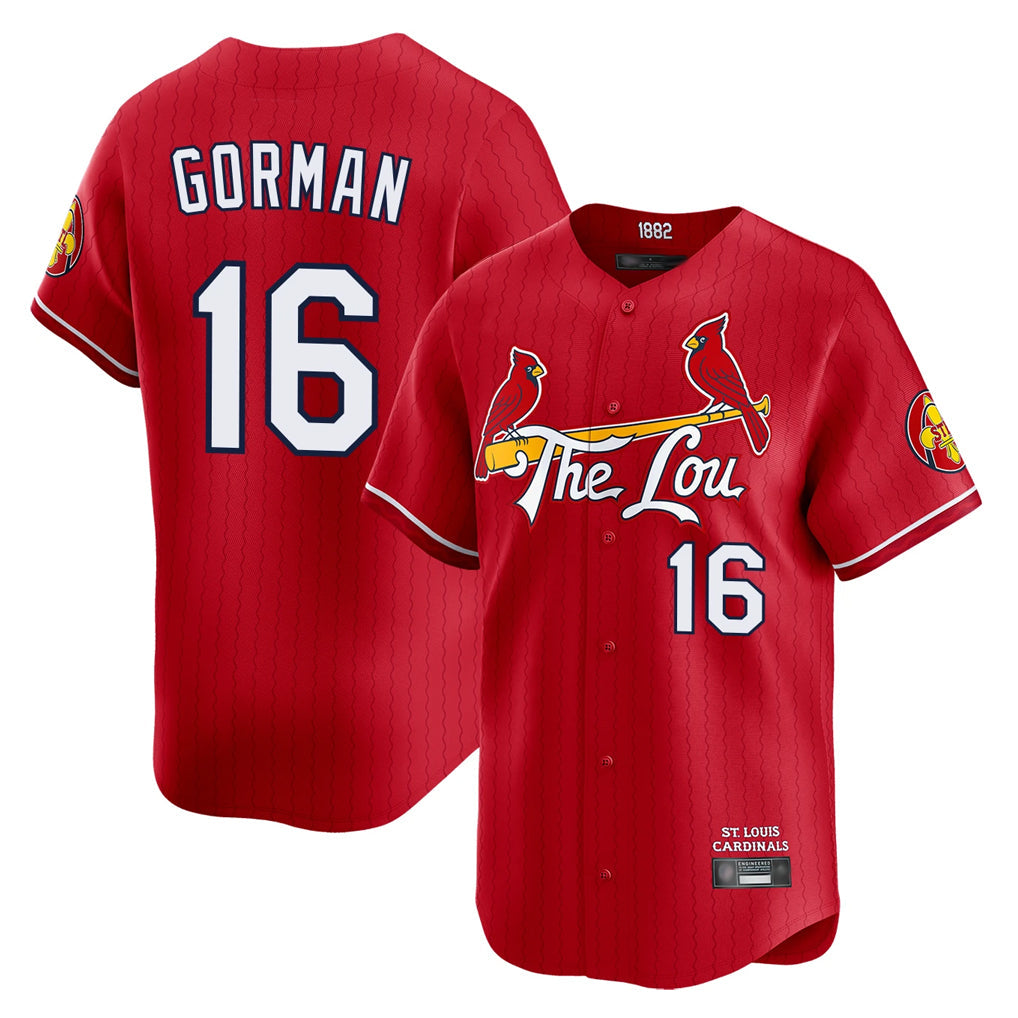 Jamed St. Louis Cardinals #16 Nolan Gorman Player Red City Connect Limited Stitched Jerseys