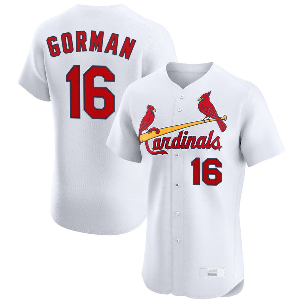 Jamed St. Louis Cardinals #16 Nolan Gorman Player White Home Limited Elite Stitched Jerseys