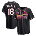 Jamed St. Louis Cardinals #18 Jordan Walker Player Black Carbon Fashio Game Stitched Jerseys