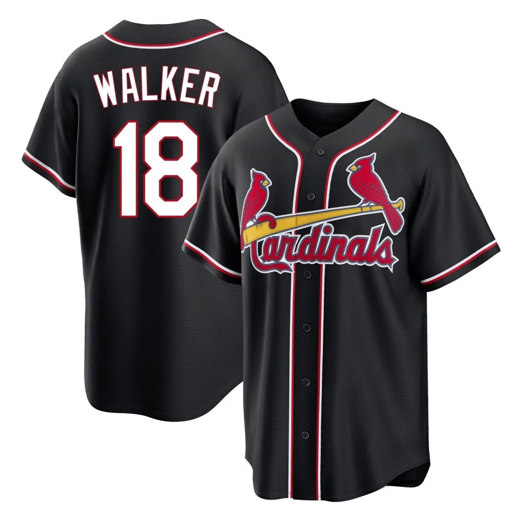 Jamed St. Louis Cardinals #18 Jordan Walker Player Black Carbon Fashio Game Stitched Jerseys