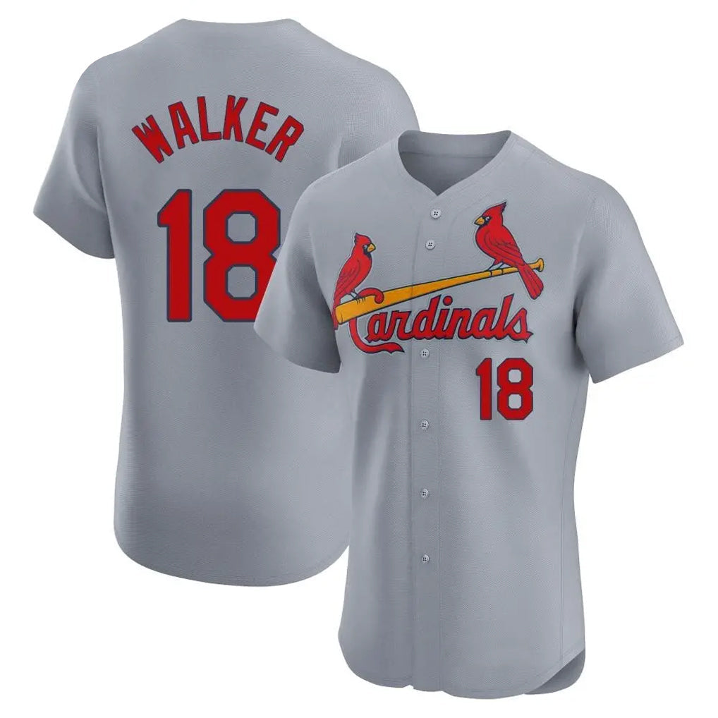 Jamed St. Louis Cardinals #18 Jordan Walker Player Gray Home Limited Elite Stitched Jerseys