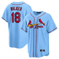 Jamed St. Louis Cardinals #18 Jordan Walker Player Light Blue Home Game Stitched Jerseys