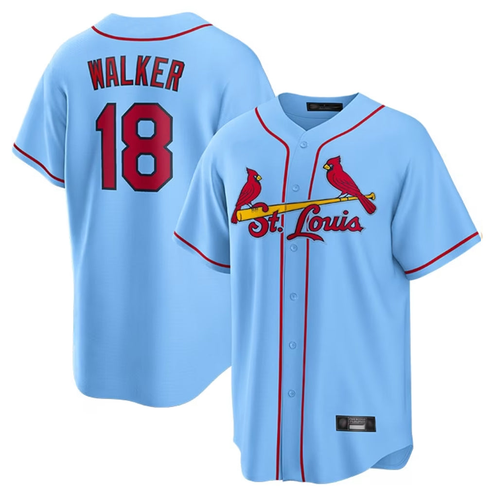 Jamed St. Louis Cardinals #18 Jordan Walker Player Light Blue Home Game Stitched Jerseys