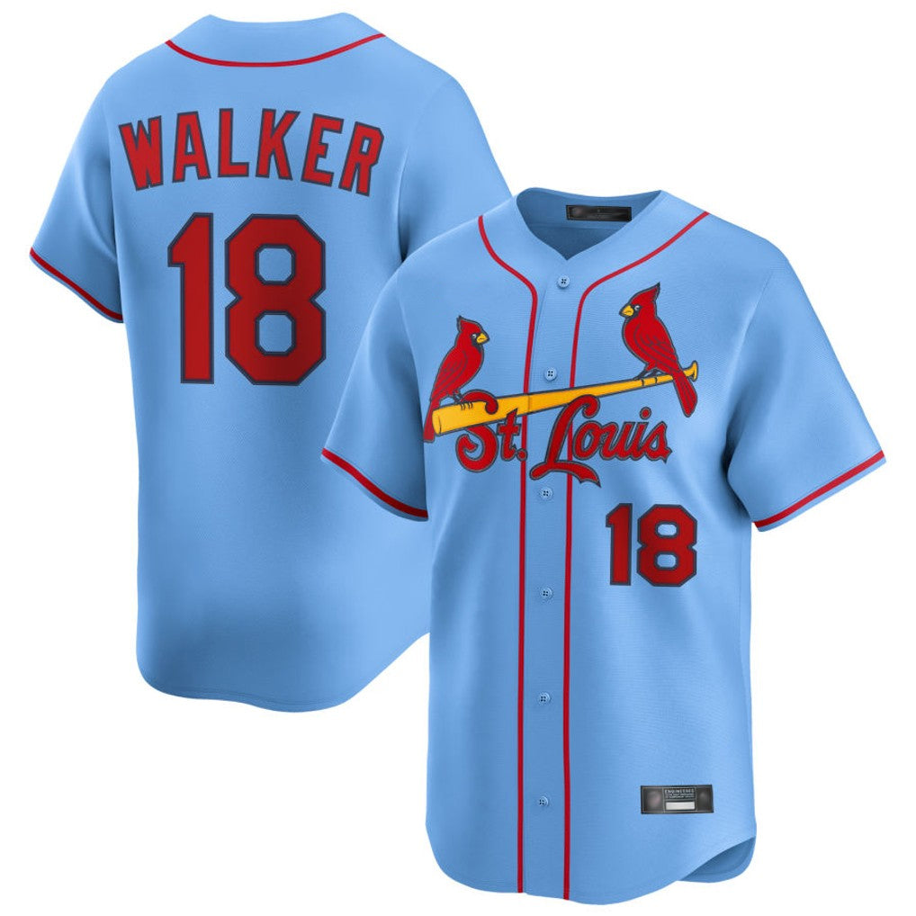 Jamed St. Louis Cardinals #18 Jordan Walker Player Light Blue Home Limited Stitched Jerseys