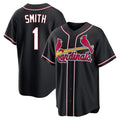 Jamed St. Louis Cardinals #1 Ozzie Smith Player Black Carbon Fashio Game Stitched Jerseys