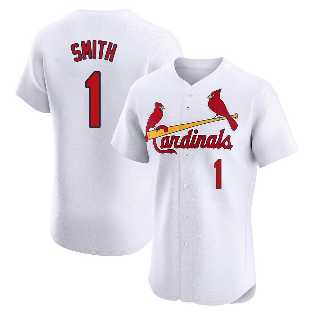 Jamed St. Louis Cardinals #1 Ozzie Smith Player White Home Limited Elite Stitched Jerseys