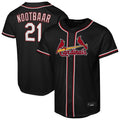 Jamed St. Louis Cardinals #21 Lars Nootbaar Player Black Carbon Fashio Game Stitched Jerseys