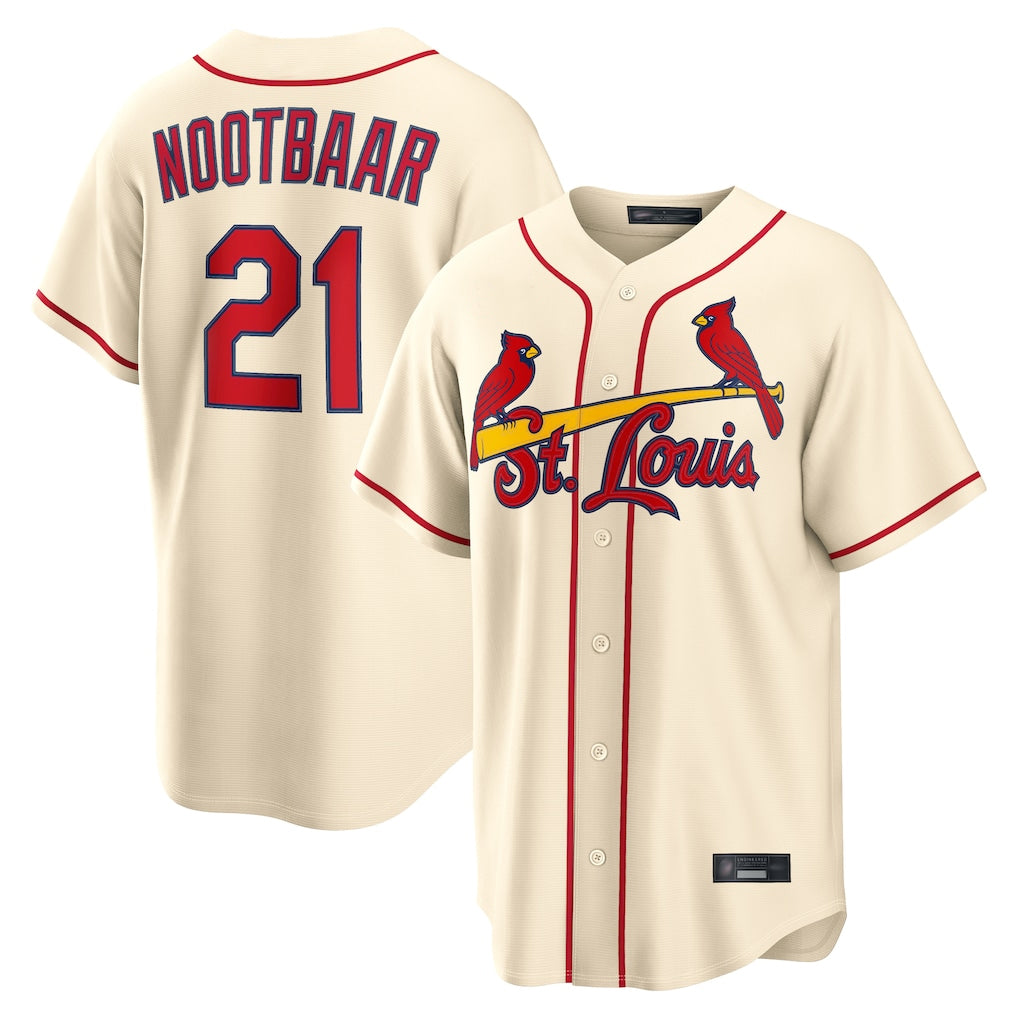 Jamed St. Louis Cardinals #21 Lars Nootbaar Player Cream Home Game Stitched Jerseys