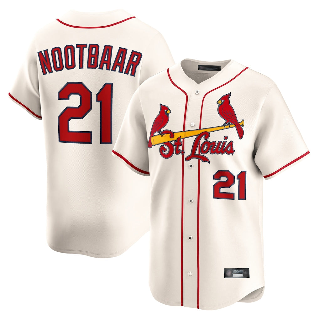Jamed St. Louis Cardinals #21 Lars Nootbaar Player Cream Home Limited Stitched Jerseys
