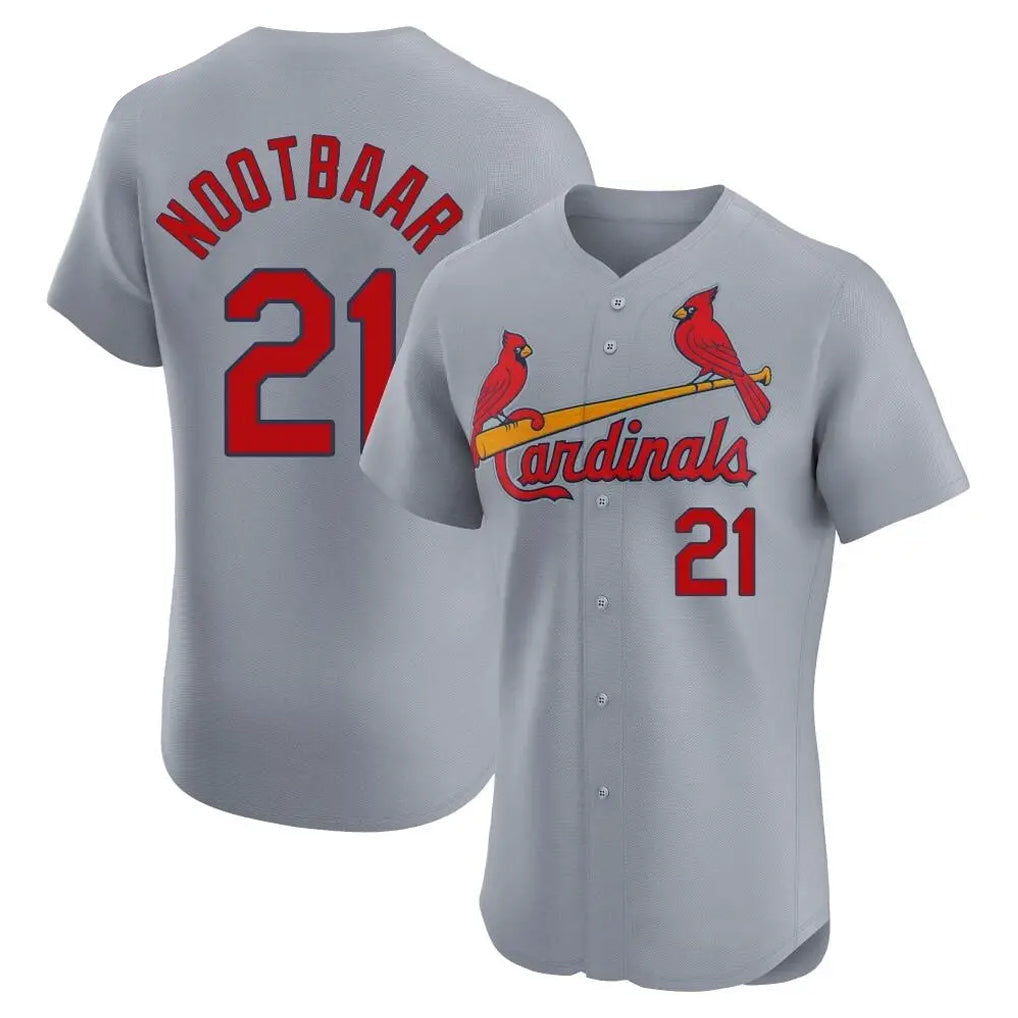 Jamed St. Louis Cardinals #21 Lars Nootbaar Player Gary Home Limited Elite Stitched Jerseys