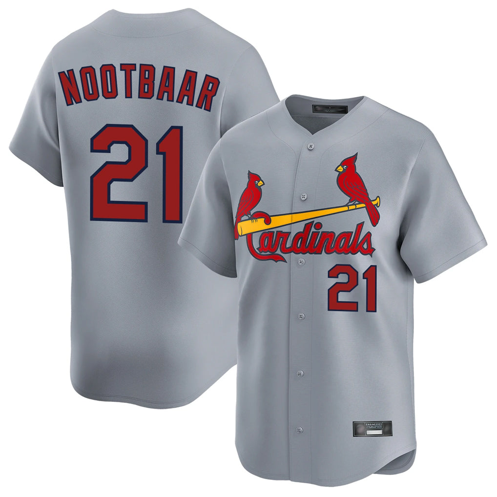 Jamed St. Louis Cardinals #21 Lars Nootbaar Player Gary Home Limited Stitched Jerseys