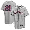 Jamed St. Louis Cardinals #21 Lars Nootbaar Player Gray Classic Replica Game Stitched Jerseys