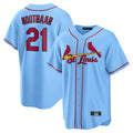 Jamed St. Louis Cardinals #21 Lars Nootbaar Player Light Blue Home Game Stitched Jerseys