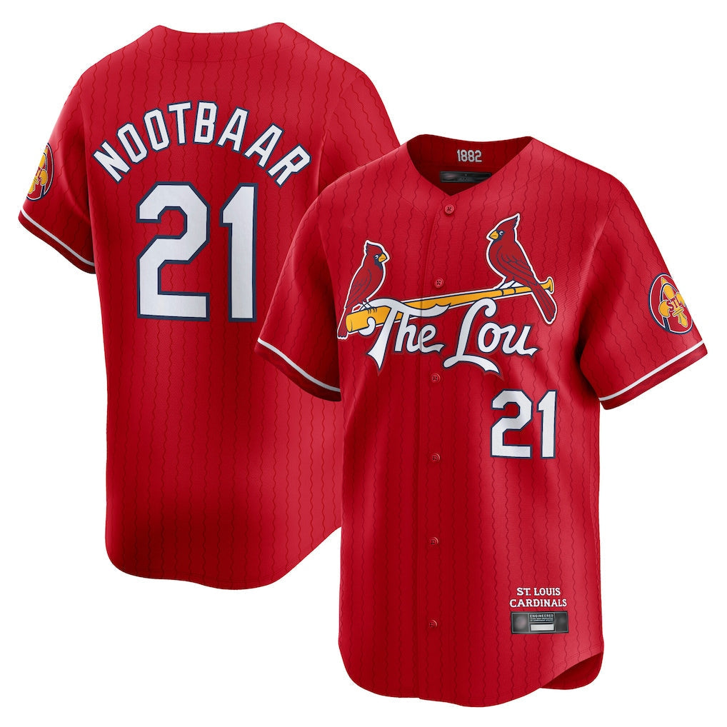 Jamed St. Louis Cardinals #21 Lars Nootbaar Player Red City Connect Limited Stitched Jerseys