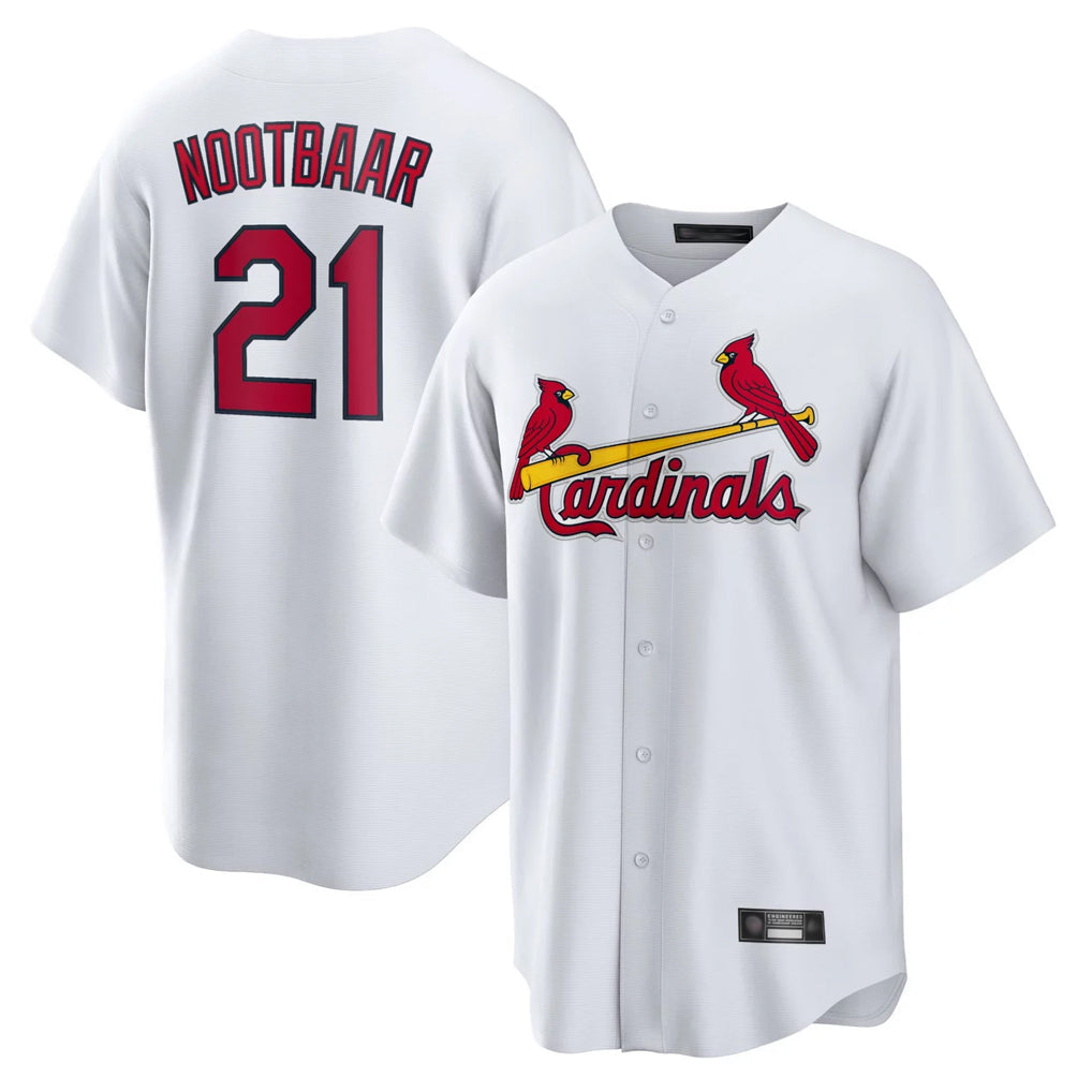 Jamed St. Louis Cardinals #21 Lars Nootbaar Player White Home Game Stitched Jerseys