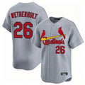 Jamed St. Louis Cardinals #26 JJ Wetherholt Player Gray Home Limited Stitched Jerseys