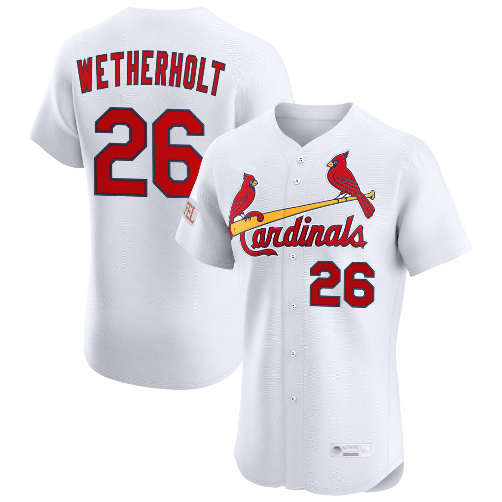 Jamed St. Louis Cardinals #26 JJ Wetherholt Player White Home Limited Elite Stitched Jerseys