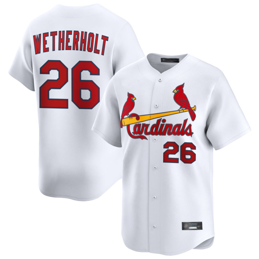 Jamed St. Louis Cardinals #26 JJ Wetherholt Player White Home Limited Stitched Jerseys
