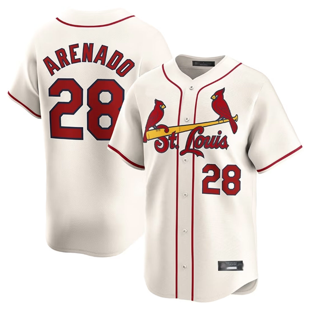 Jamed St. Louis Cardinals #28 Nolan Arenado Player Cream Home Limited Stitched Jerseys