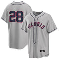 Jamed St. Louis Cardinals #28 Nolan Arenado Player Gray Home Replica Stitched Jerseys